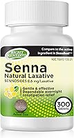 Vista 1 de Laxante natural Senna, (300 tabletas), Senna 8.6 mg, laxantes suaves durante la noche para aliviar el estreñimiento, comparado con el ingrediente
