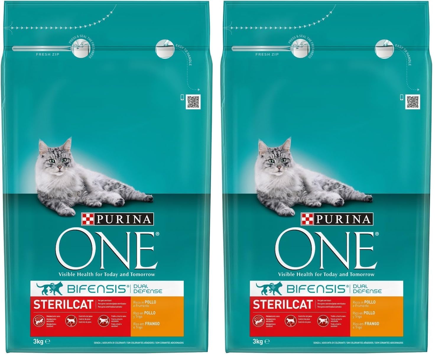 Purina ONE Bifensis Comida Pienso para Gato Esterilizado Adulto con Pollo, Bolsa de 2,8kg (Paquete de 2)
