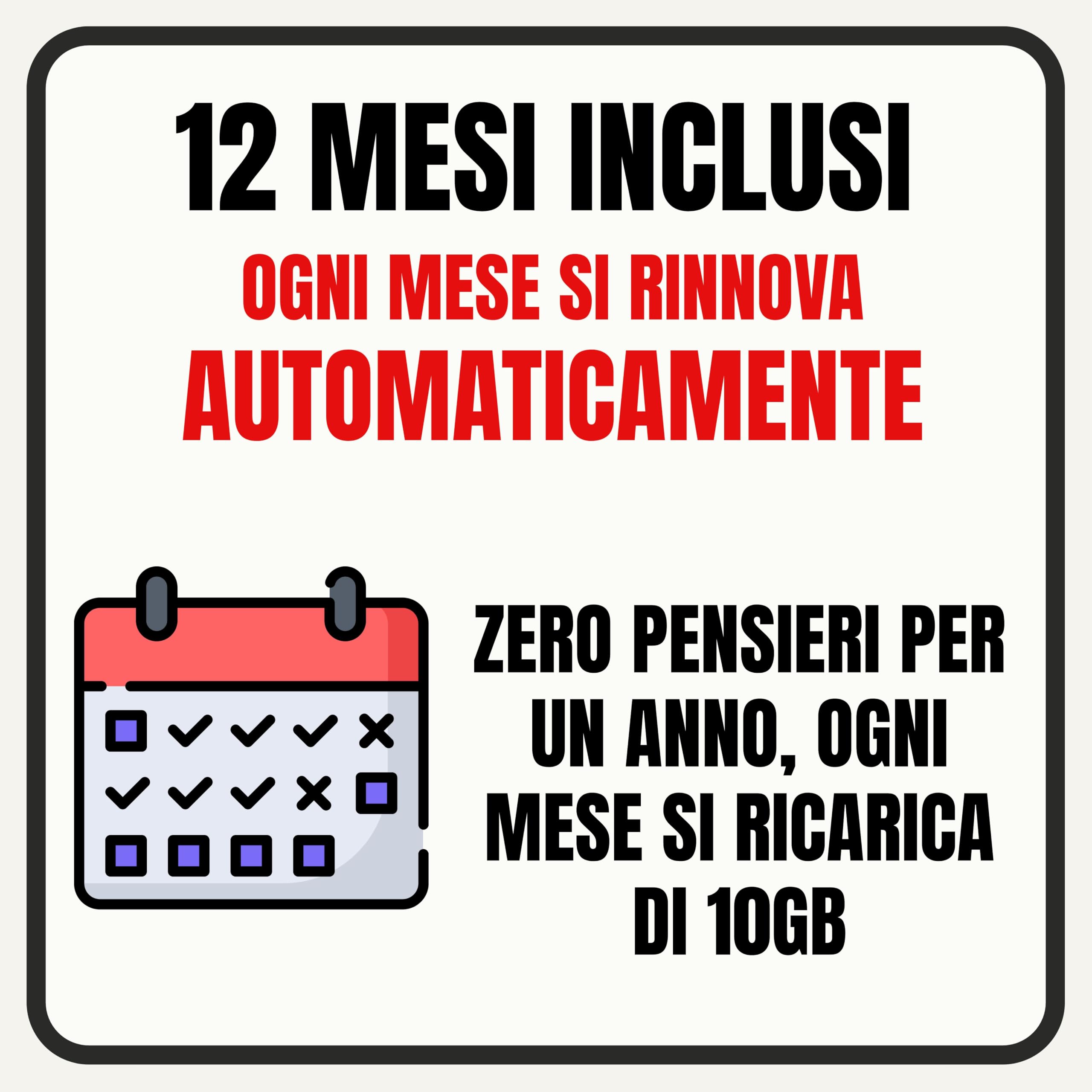 SIM Dati per Telecamere di Sicurezza – 10GB/Mese per 12 Mesi Inclusi – SIM Internet per Videosorveglianza 4G per Telecamera, Router, Modem e Antifurto