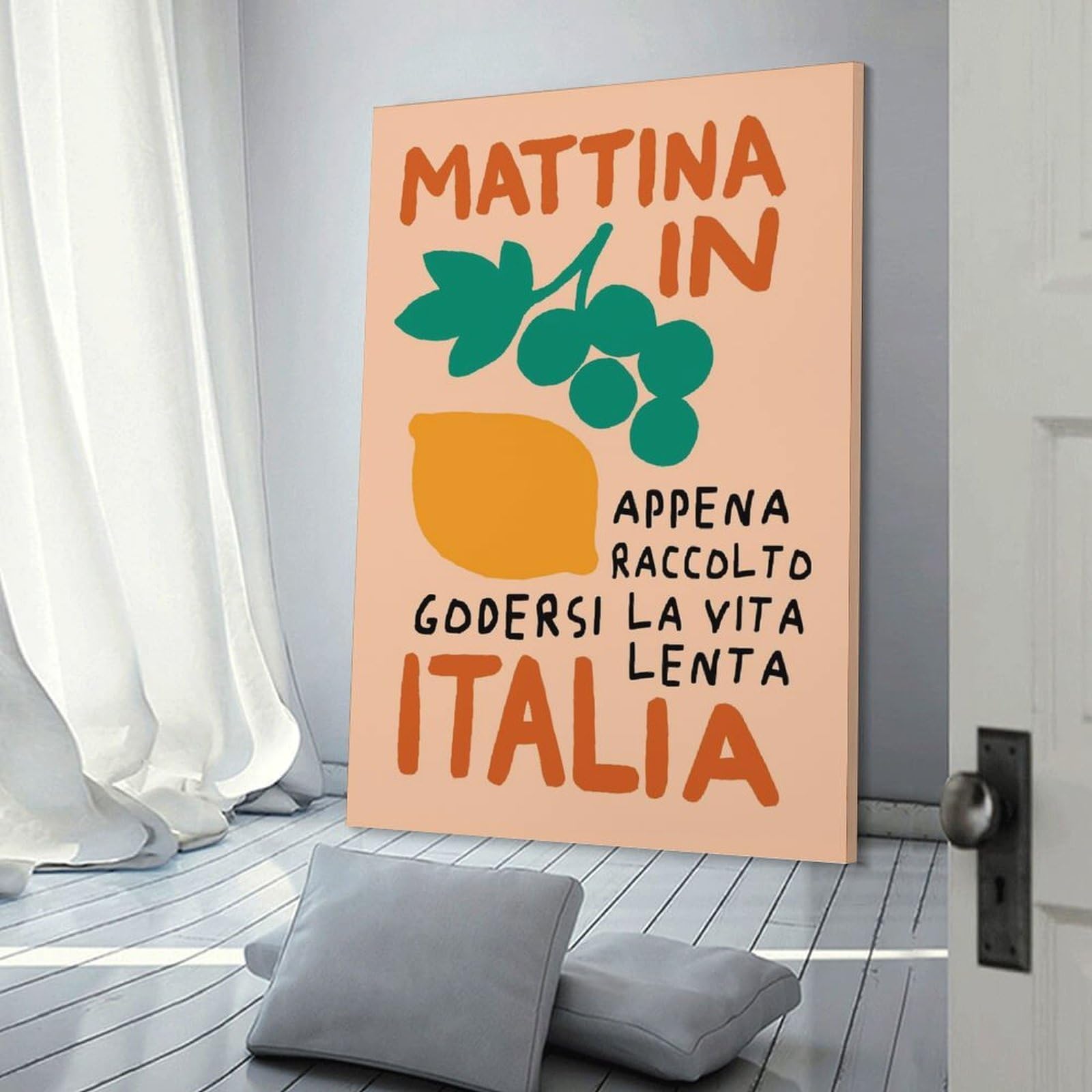 Junmoney Room Decor Wall Art Mattina in Italia - Italian Lifestyle, 16x24inch(40x60cm), for Gallery Wall Layouts in Home Or Office, Home Wall Art for Statement Displays