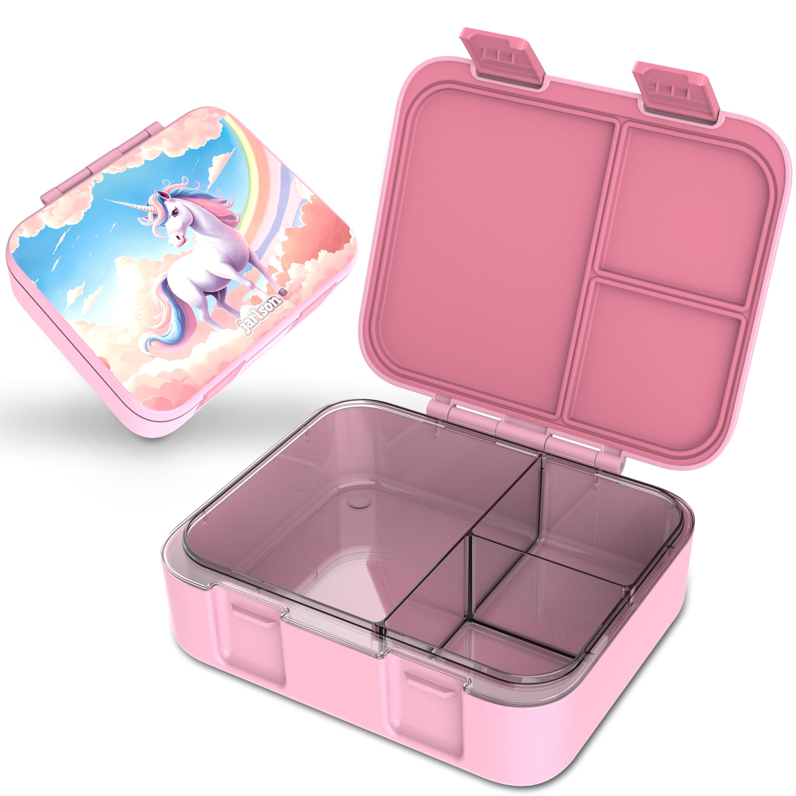 Jarlson® Brotdose Kinder mit Fächern MILI [AUSLAUFSICHER] - Bento Lunchbox für Schule, Kita & Kindergarten - Frühstücksbox mit Trennfächern - Jausenbox für Jungen & Mädchen - Vesperbox