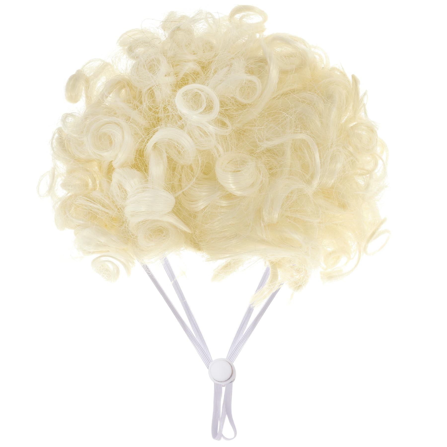 1 Pcs Funny Pets Wigs for Dog, Blonde Curly Dog Wig Adjustable Pet Wigs for Halloween Pet Costume Accessories for Christmas, Parties, Festivals Cosplay (Gold)