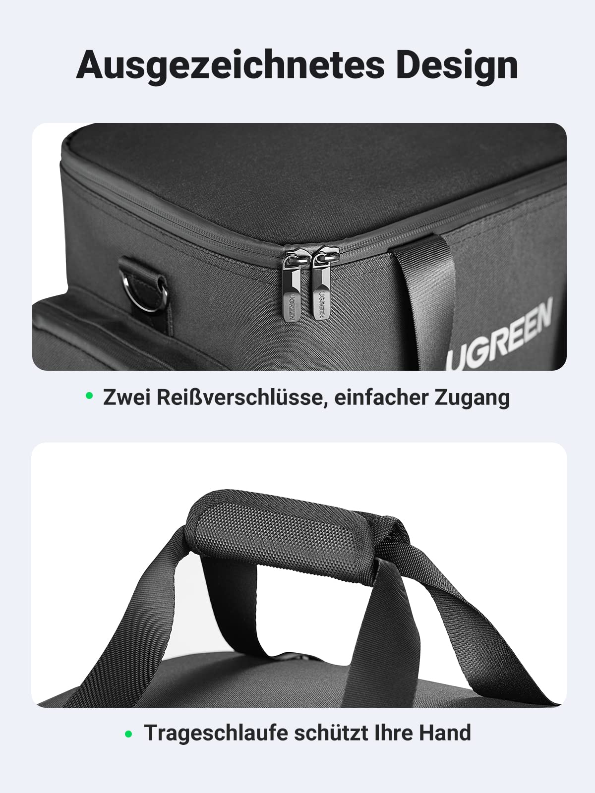 UGREEN Hartschalen-Tragetasche für PowerRoam 600 Portable Power Station (Schwarz (Power Station Nicht im Lieferumfang enthalten)