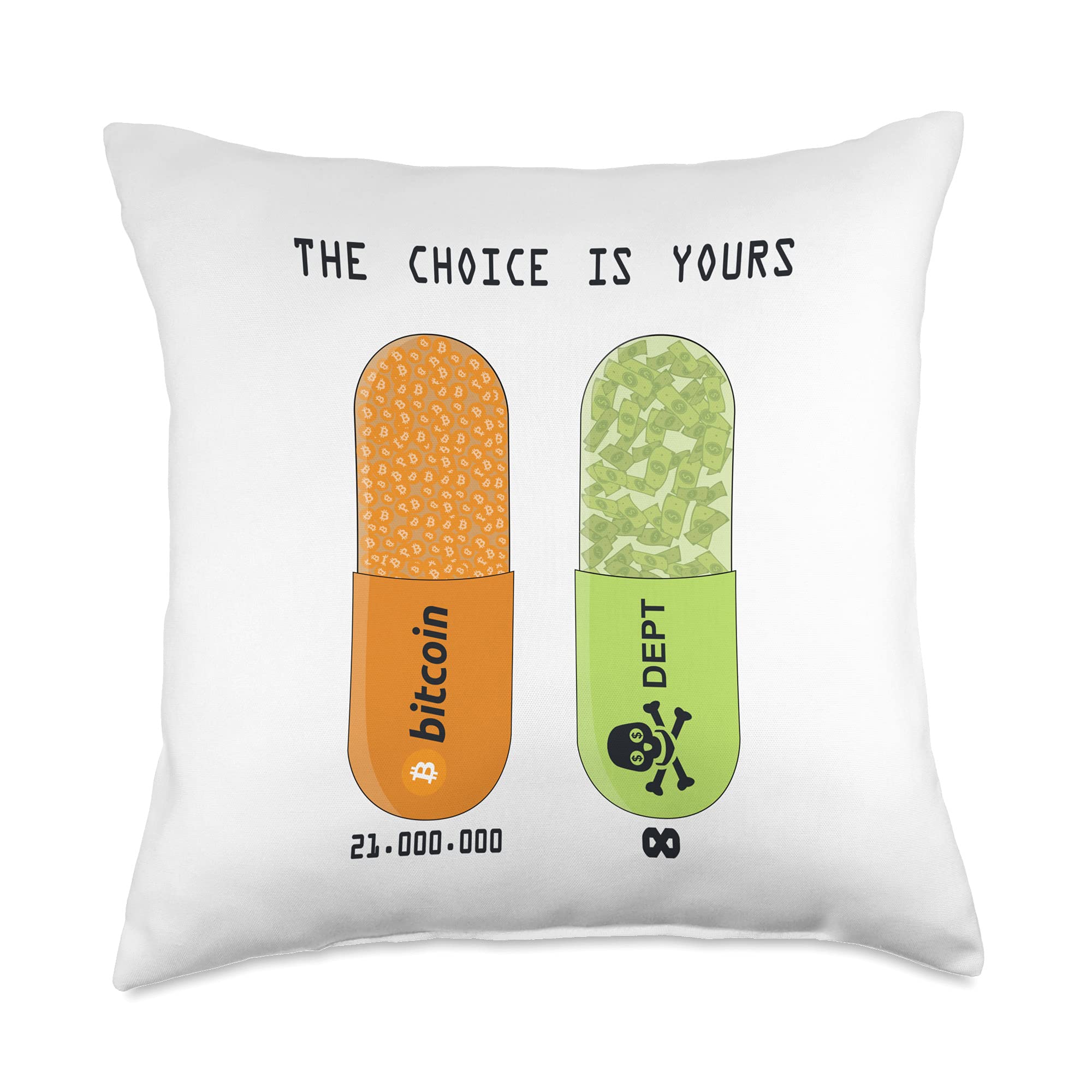 Amazon.com: Bitcoin Pill vs. Fiat Pill - Bitcoin Throw Pillow : Home &  Kitchen