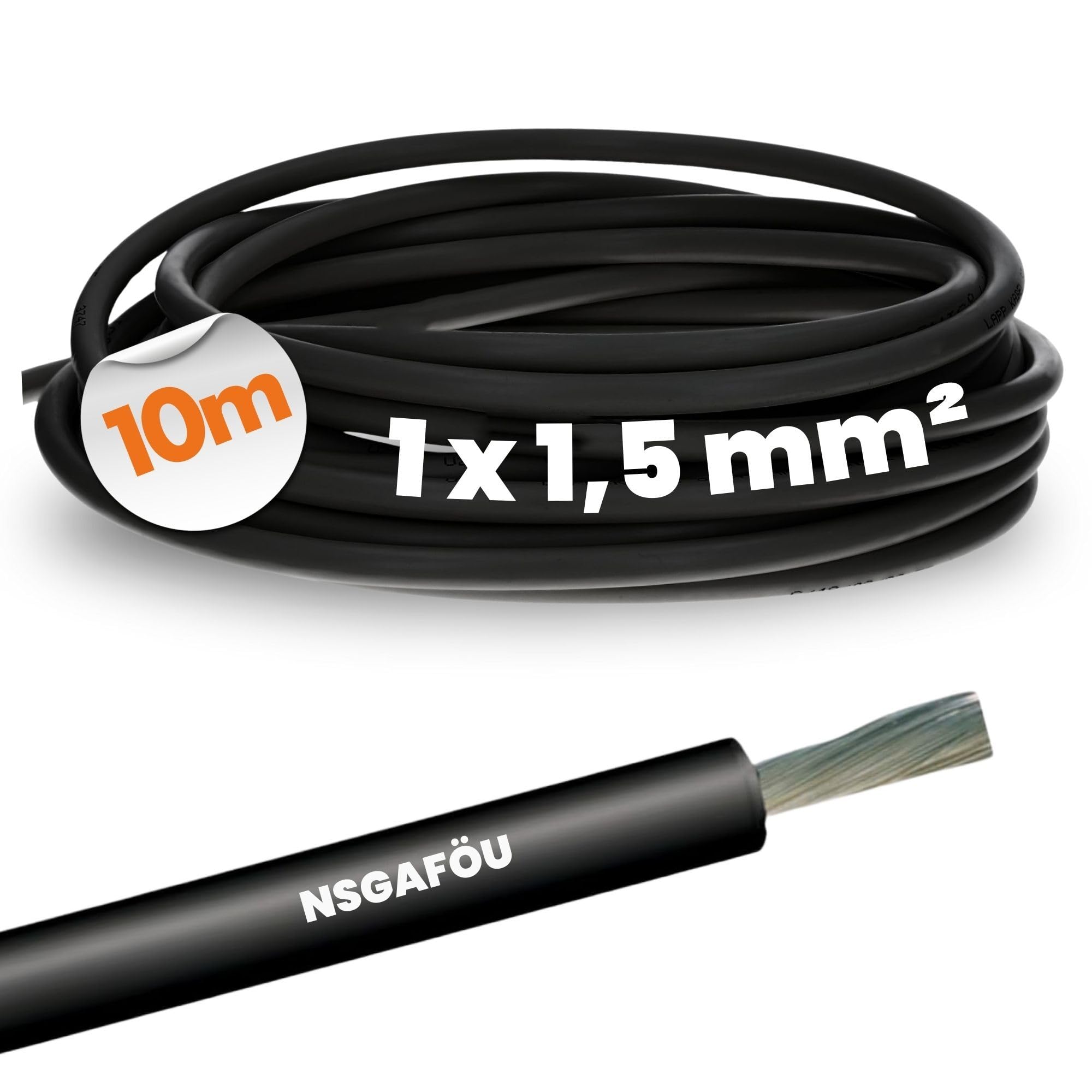 Câble Electrique Lapp H07V-K 16mm² Noir - 10m | Fils De Cuivre Pour Installation Machine Et Appareillage