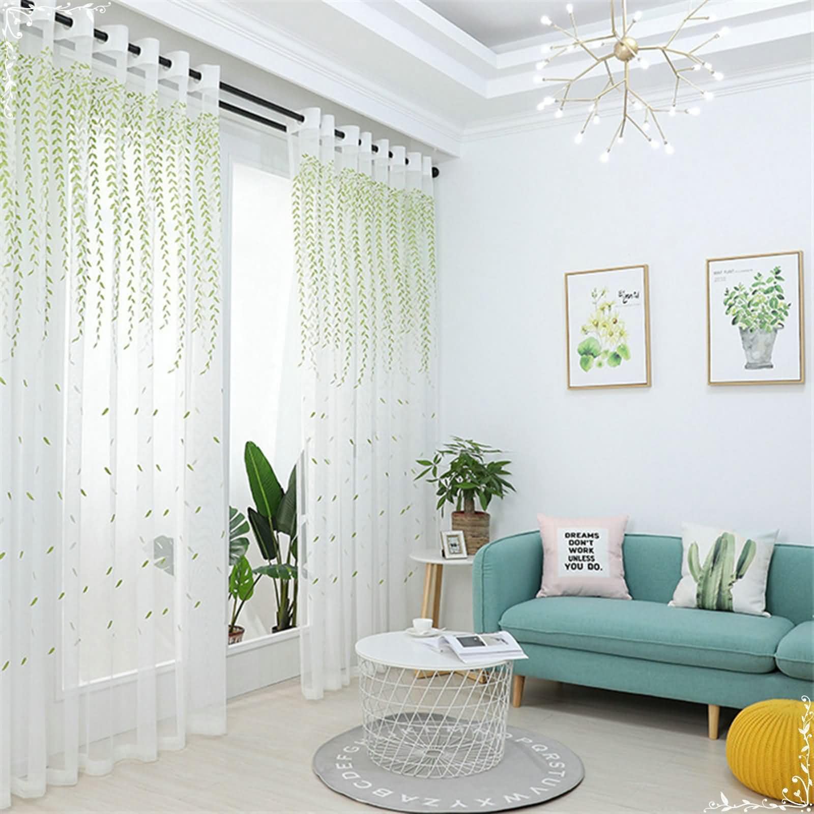 Daesar Voilage Rideaux Lot De 2, Rideaux Transparent