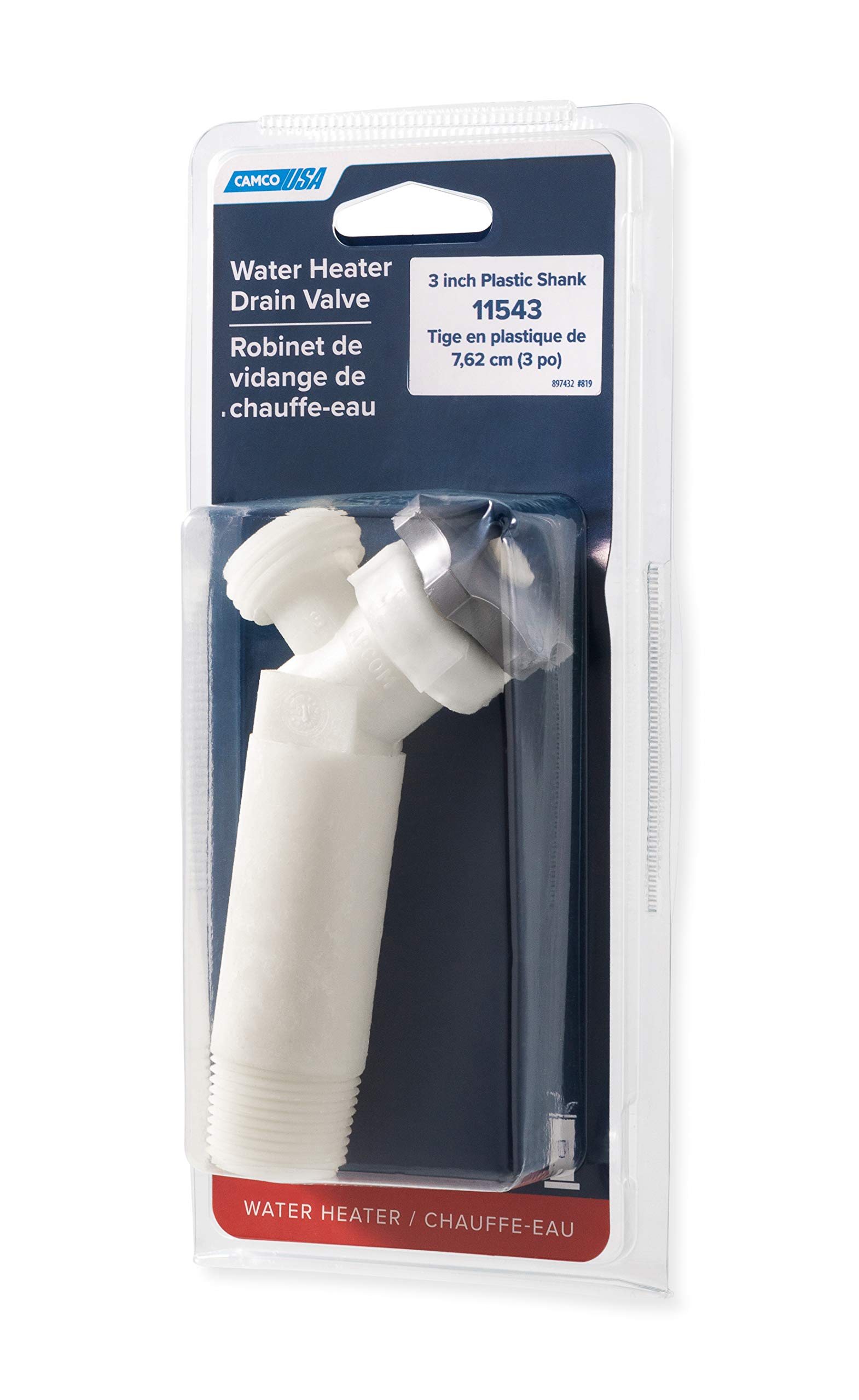 Camco 11543 3/4 Plastic Water Heater Drain Valve with 3 Shank :  Amazon.co.uk: Automotive