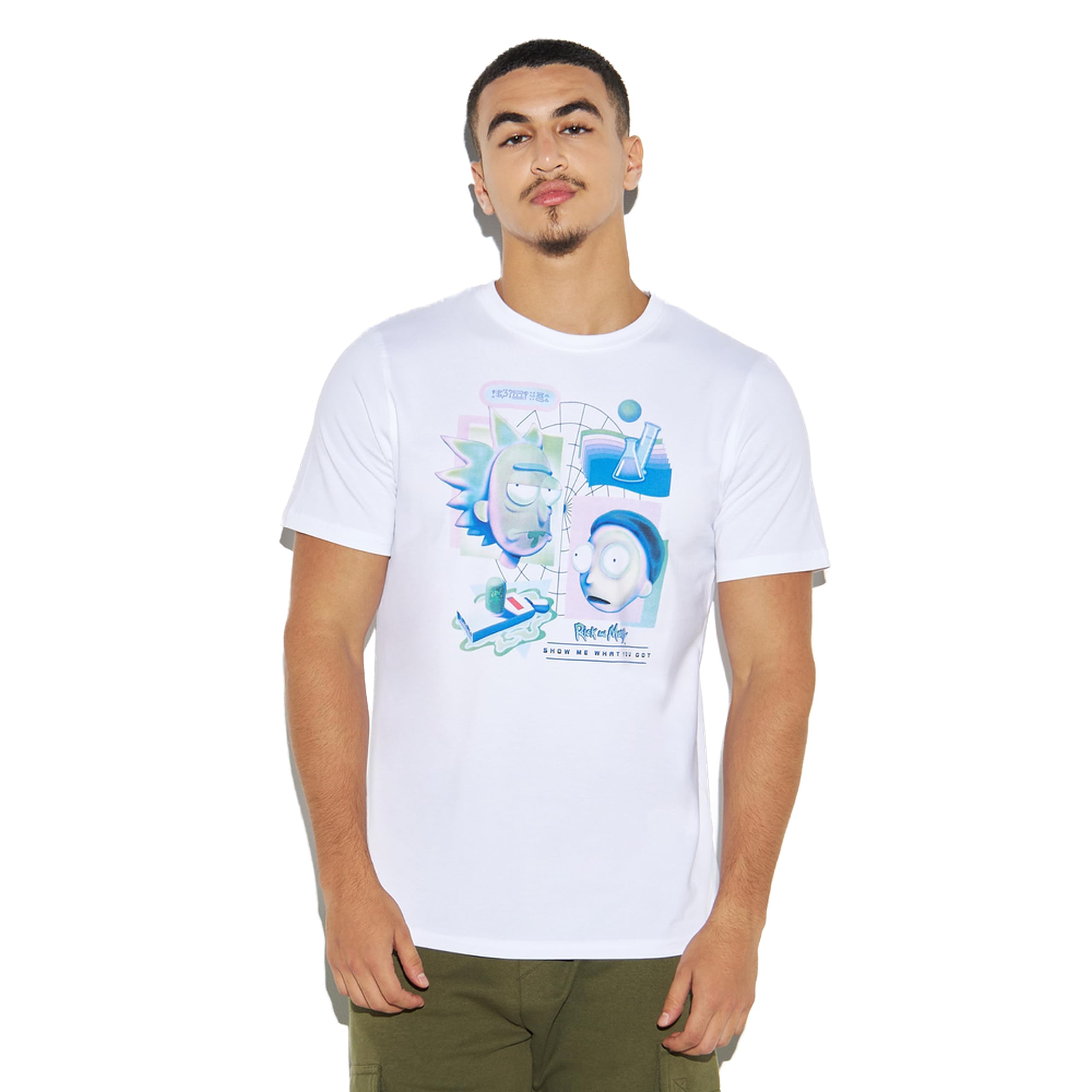 SP Characters Men Rick And Morty Print T-Shirt With Crew Neck And Short Sleeves