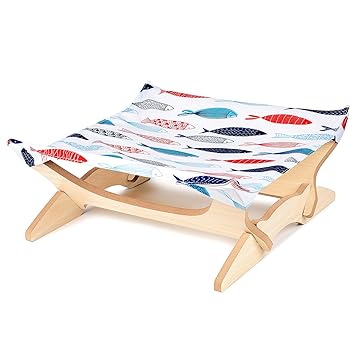 Layfoxz Cat Hammock Bed Elevated Pet Bed Breathable Detachable Cat Bed for Rabbit Cat Kitten Puppy