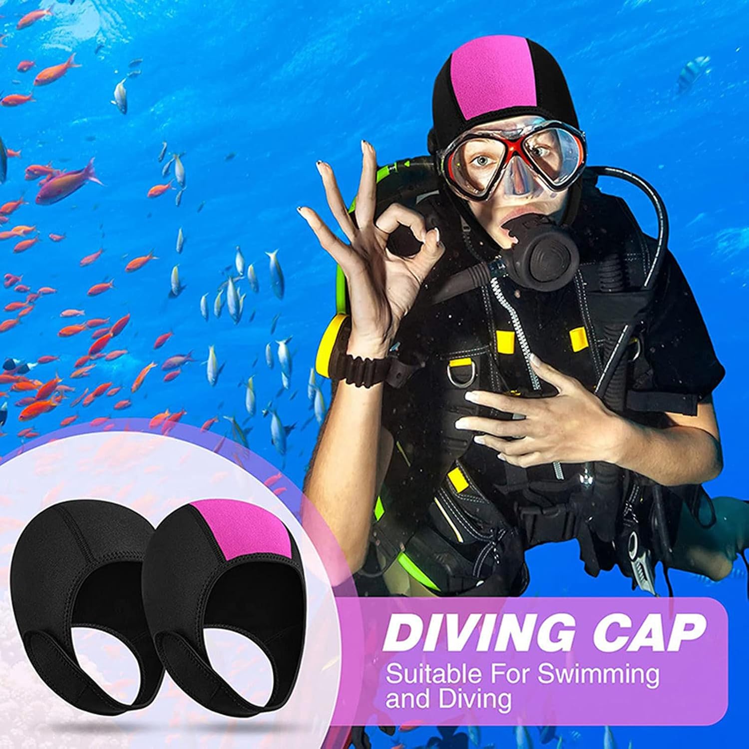 Neoprene Wetsuit Hood Diving Hood for Men Women Youth Dive-Cap Surfing Thermal Hood for Swimming Canoeing-Sailing