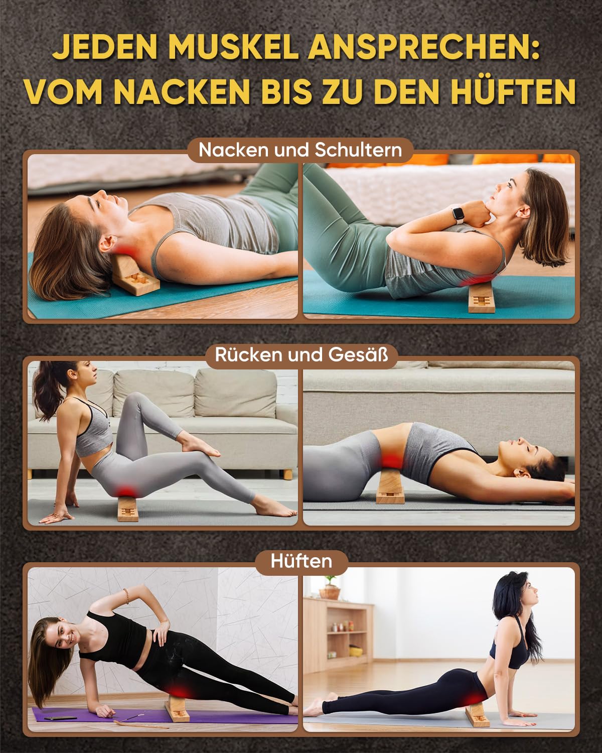 Psoas Massage Tool Hip Release Faszienstab Holz Punktmassage