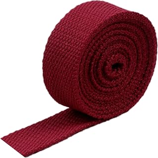 Cinta de sarga de algodón de 38 mm, color rojo oscuro, para asas de bolsas y correas de tapicería