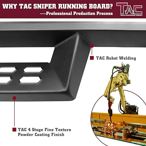Miniatura 5 de TAC - Estribos de francotirador compatibles con Dodge Ram 1500 Crew Cab 2019-2023 excepto Ram 1500 Classic Camión Pickup de 4 pulgadas con textura