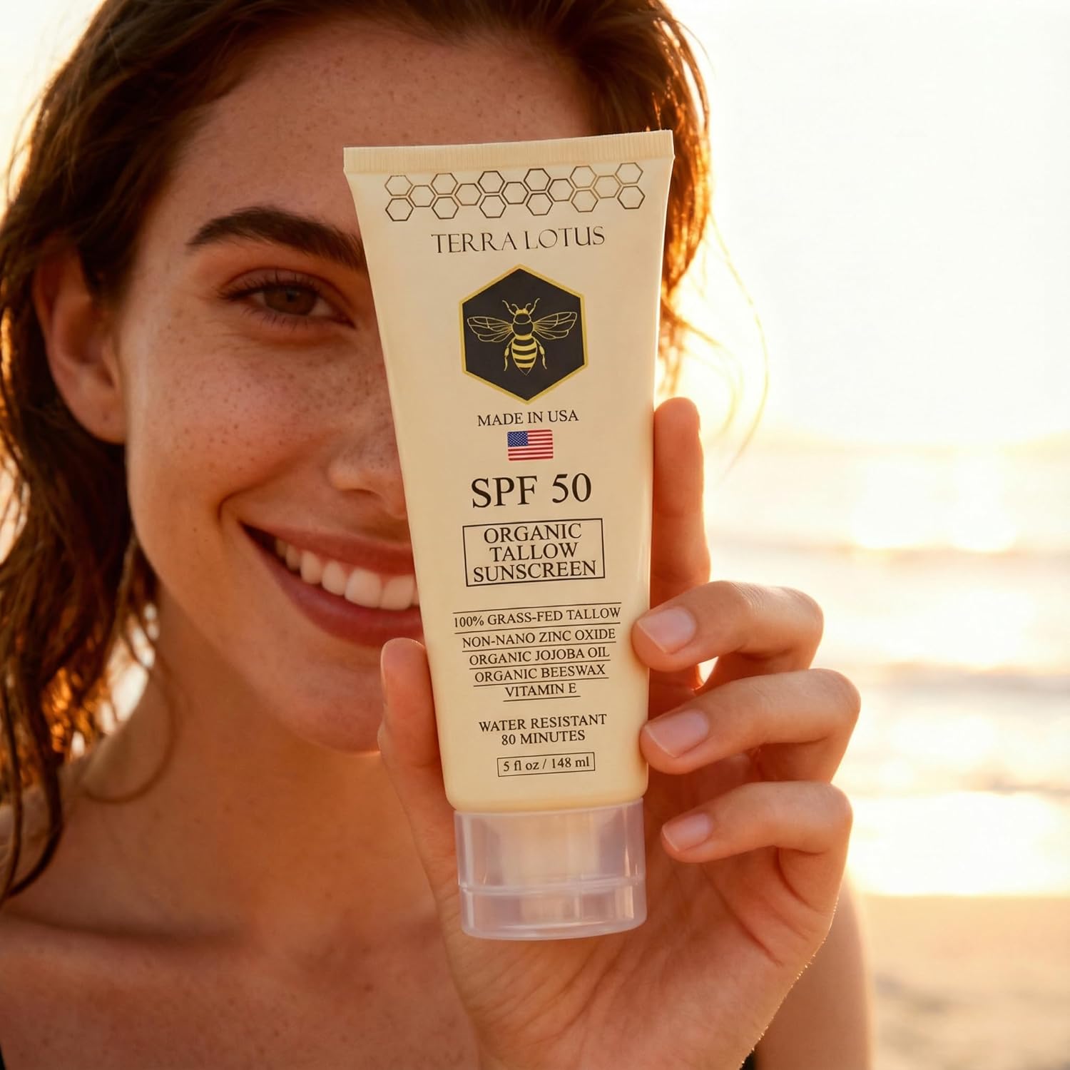 Organic Tallow Sunscreen - 50 SPF - For Face and Body - With 100% Grass-Fed Tallow and Non-Nano Zinc Oxide Reef Safe - (5 Oz) - Image 6