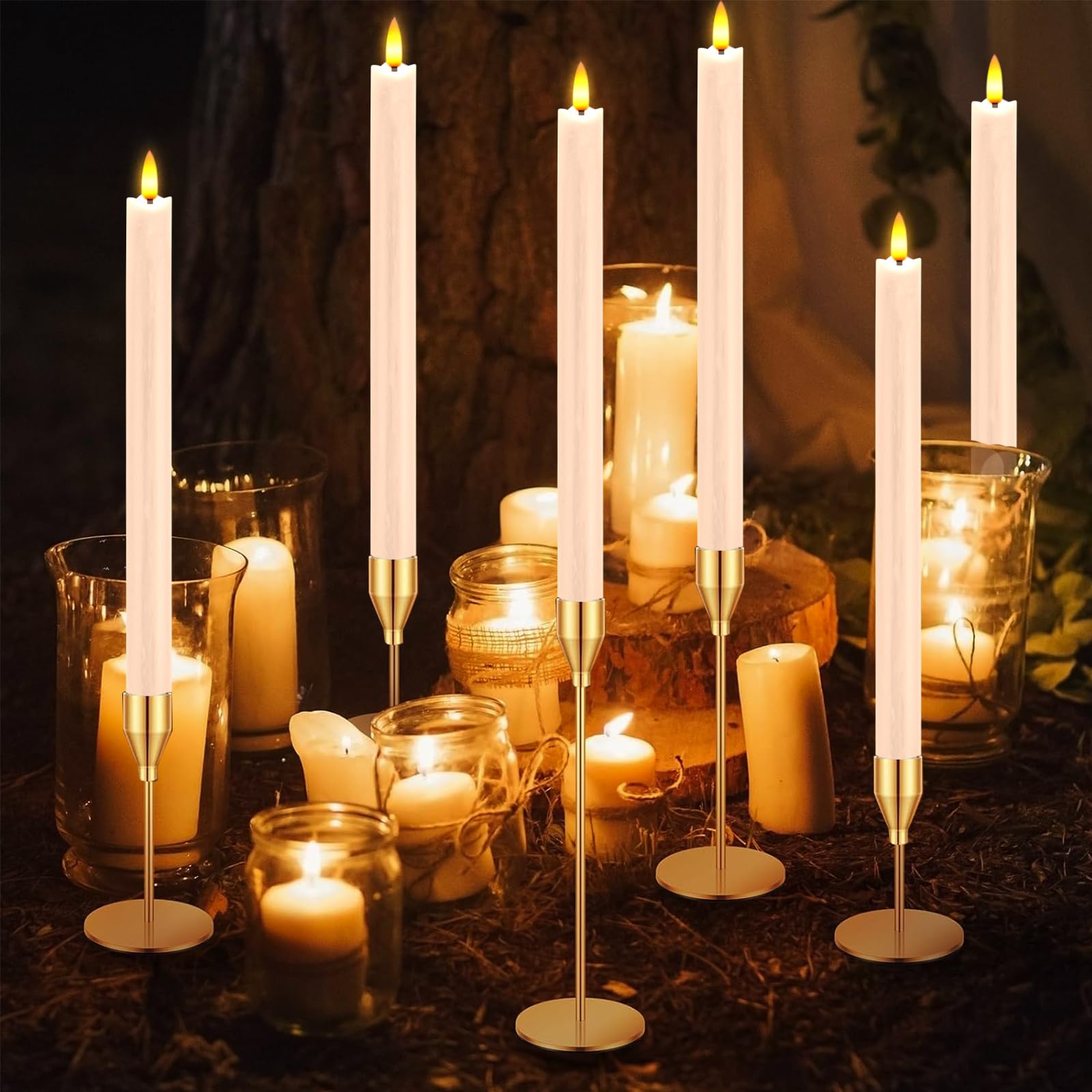 Candele LED Senza Fiamma - 6 Pezzi Con Effetto Tremolio Per Decorazioni Natalizie E Cene Romantiche - Foto 5