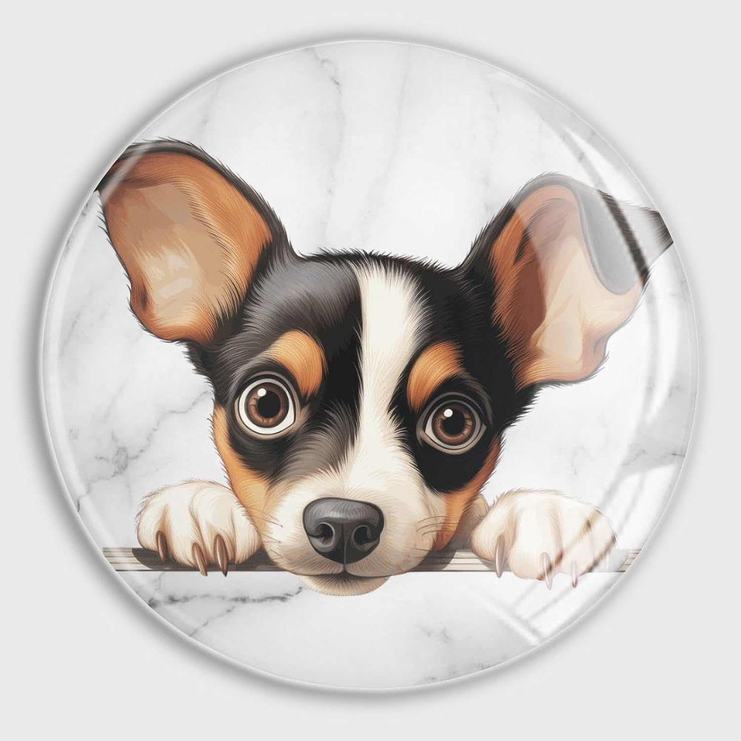 Toy Fox Terrier Dog Lying on The Floor Peeking Refrigerator Magnets Magnetic Whiteboard for Fridge Pet Lovers Glass Locker Magnets Decor for School Home Kitchen Office Teacher Family Friend