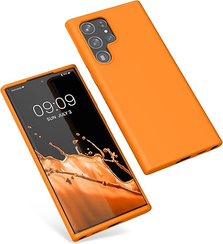 Miniatura 8 de kwmobile Funda compatible con Samsung Galaxy S22 Ultra - Funda de silicona TPU con acabado suave - Naranja afrutado