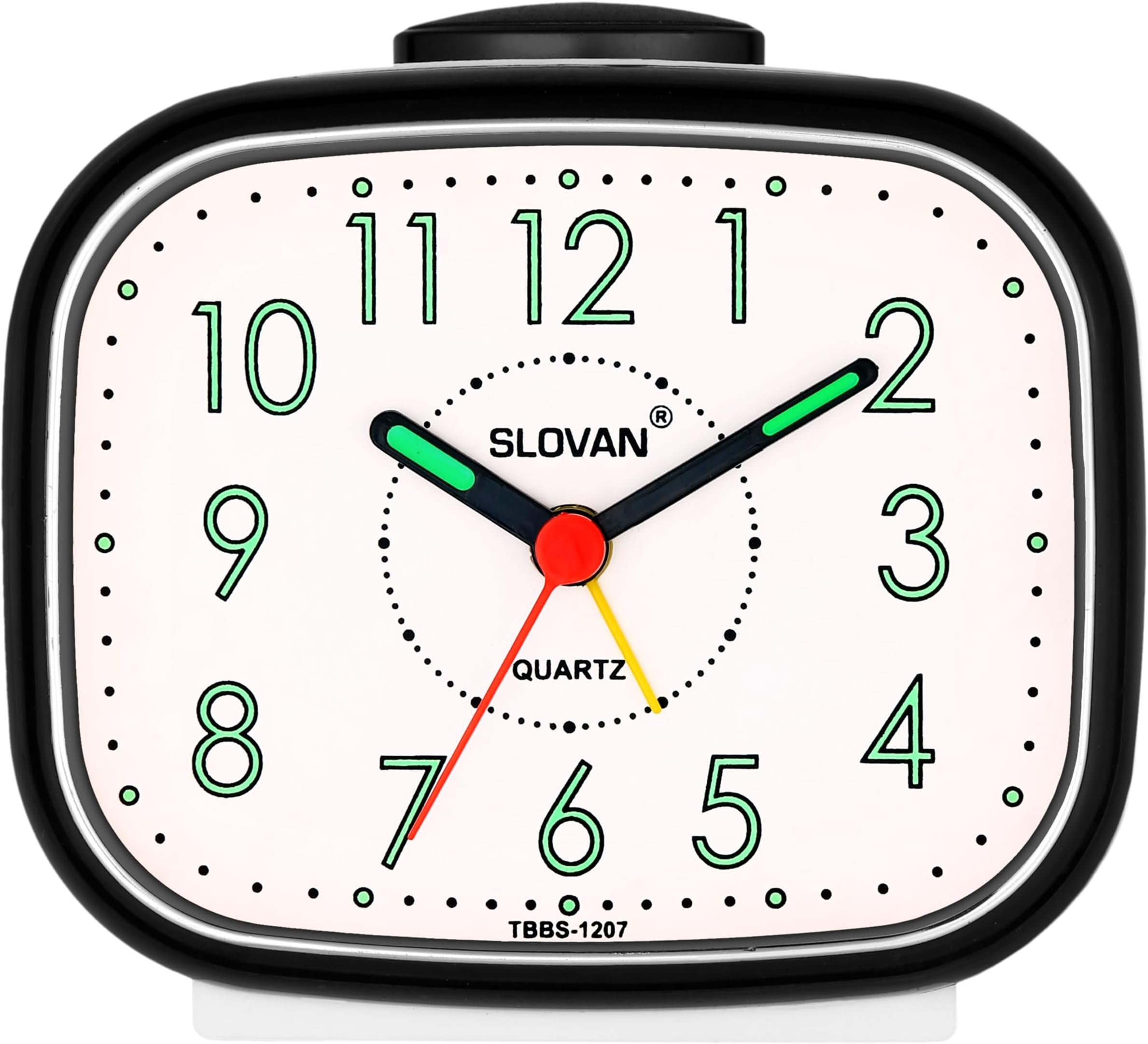 SLOVAN QUARTZ Plastic Beep Table Alarm Clock - 9 CM X 11 (Black)