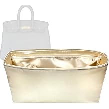 Satin Organizer for Birkin 25,30,35,40,42,45,50, Silk Insert with Zipper Pocket, Trapezoid Shape BK 30, Black