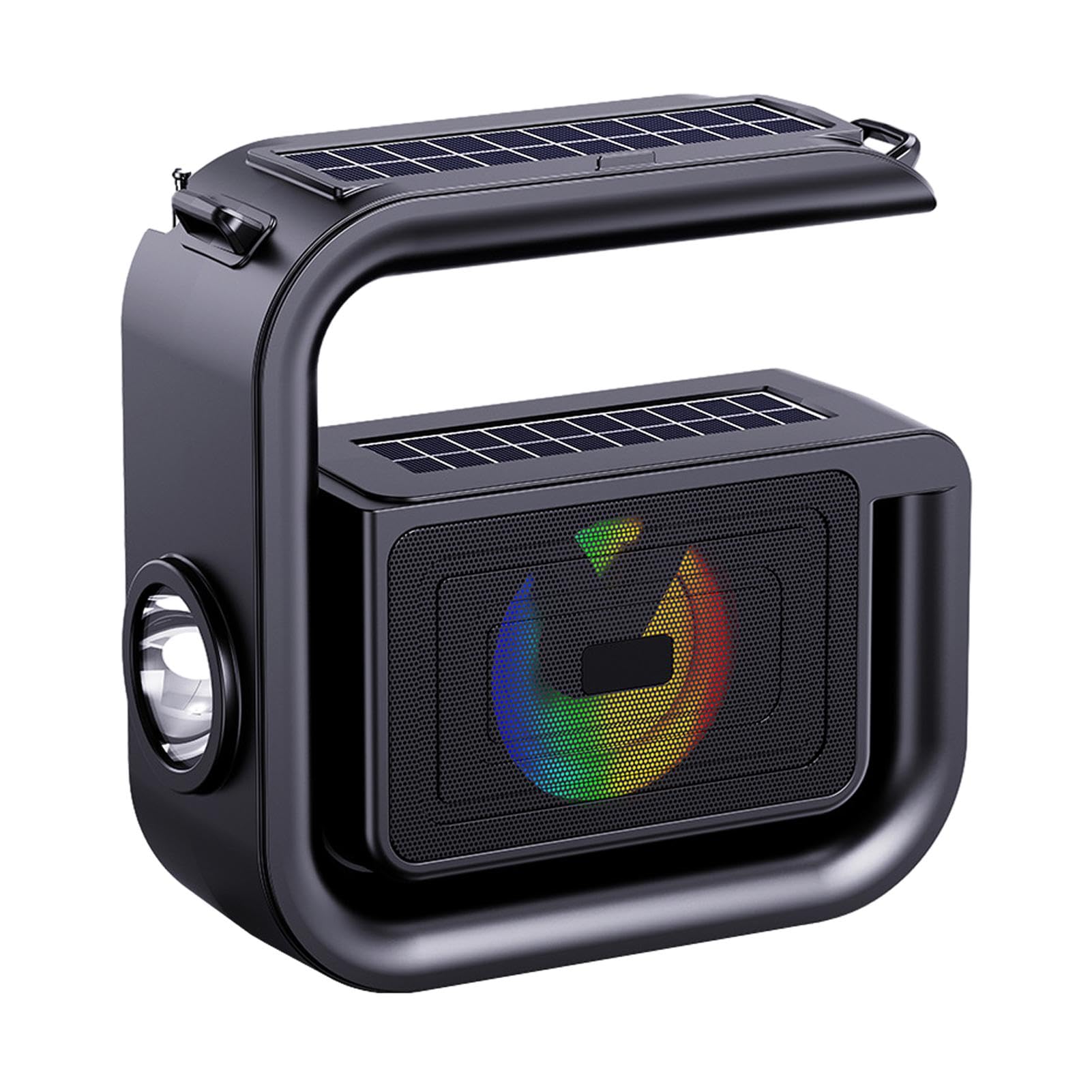Enceinte Bluetooth Solaire Avec Lumière LED - Haut-parleur Extérieur Portable, 1200 MAh - Radio FM, Lecture TF/USB - 5