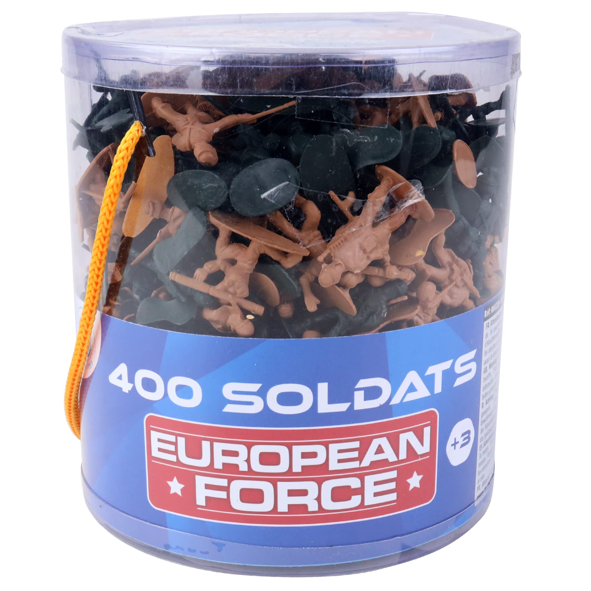 EUROPEAN FORCE - 400 Małych Żołnierzy - Żołnierze - 080228 - Khaki - Plastik - Wojskowe - Zabawka Dla Dzieci - Miniatura - 3,5 cm x 3,5 cm - Od 3 lat