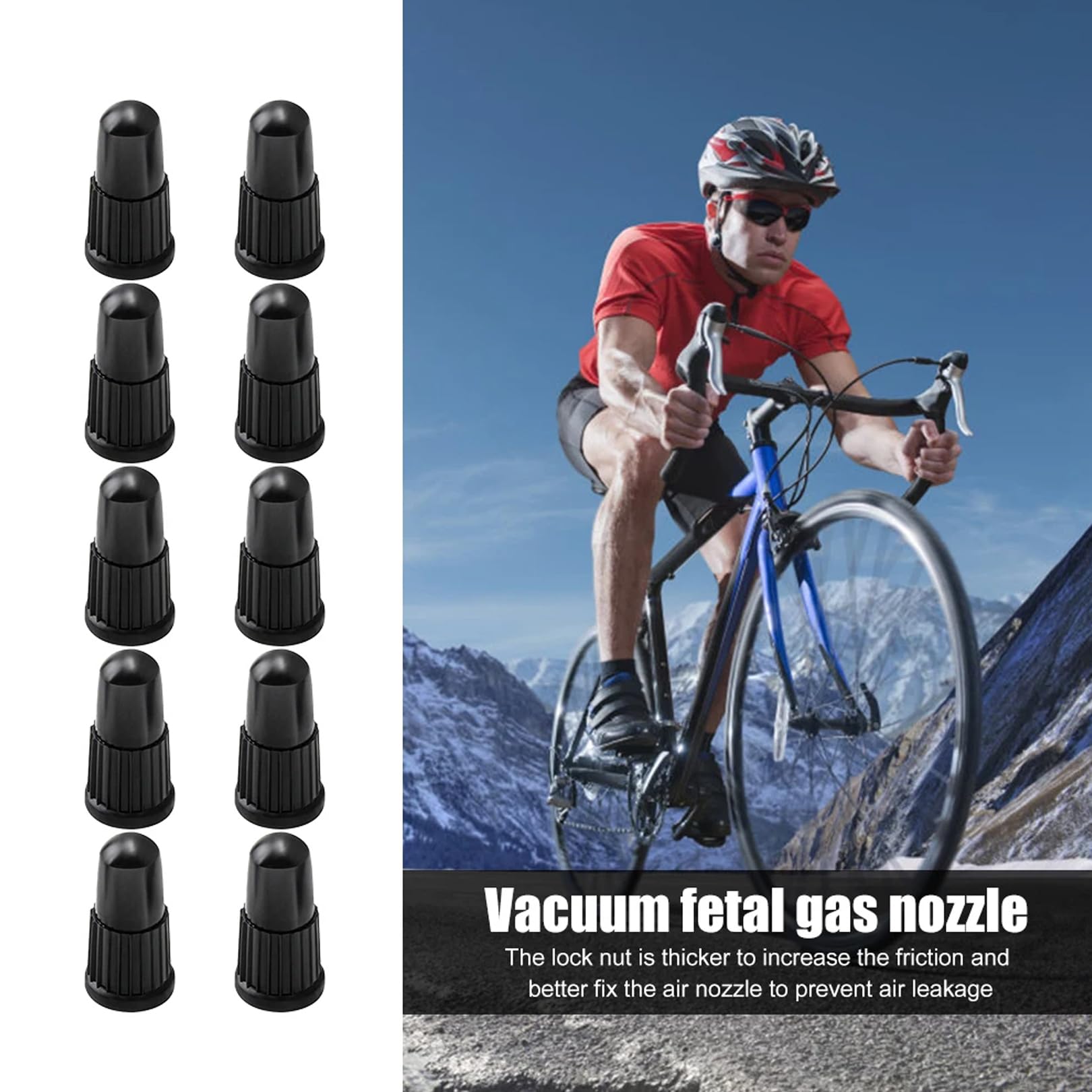 10 Stück Fahrrad Ventilkappen - Transparent & Gelb Für Presta/Dunlop Ventile (16x6mm)