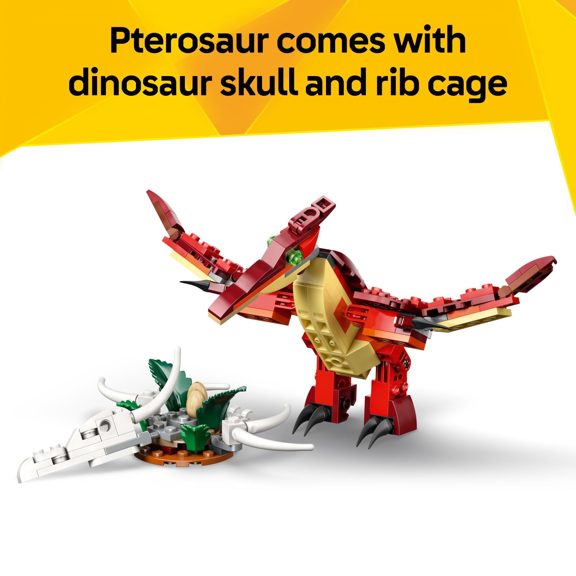 LEGO Creator 3 in 1 Fierce Dinosaur Building Toy for Boys & Girls, Ages 8+ - Kids Build 1 of 3 Prehistoric Animal Figures - Gift Idea for Birthdays - 31379