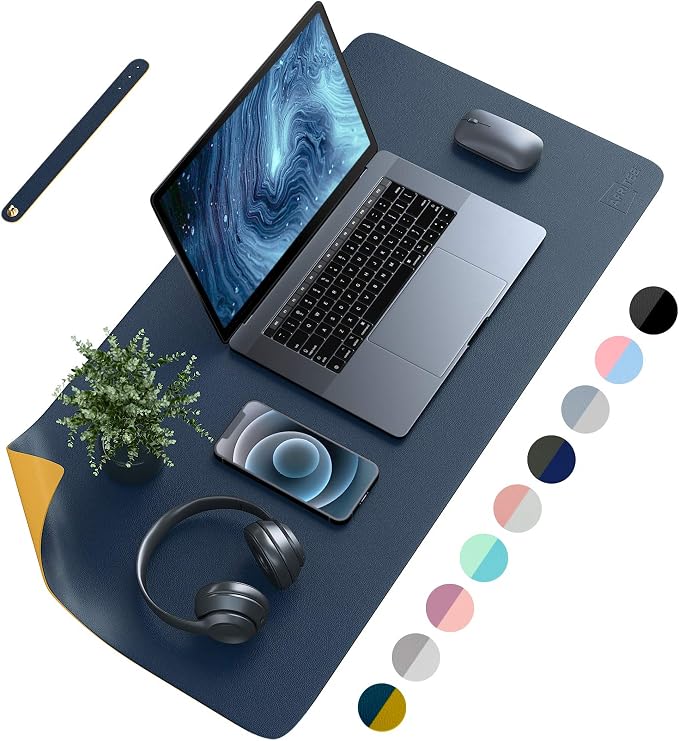 AFRITEE Desk Pad Protector Dual-Sided PU Leather