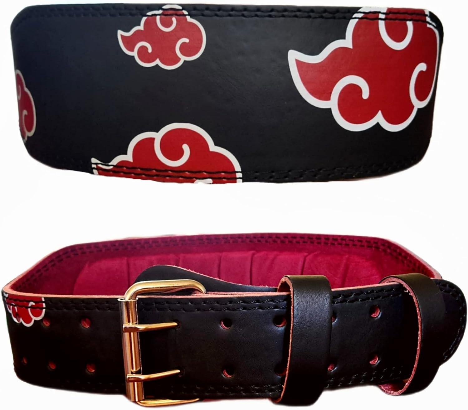 Red Cloud Anime Weight Lifting Belt - Heavy Duty Powerlifting Belt for Deadlifts & Squats