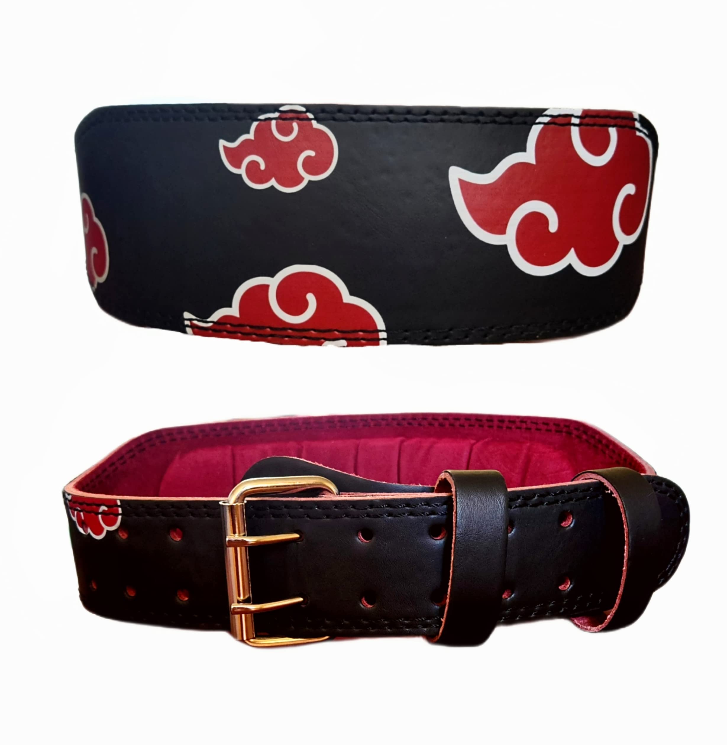 Red Cloud Anime Weight Lifting Belt - Heavy Duty Powerlifting Belt for Deadlifts & Squats (Medium)