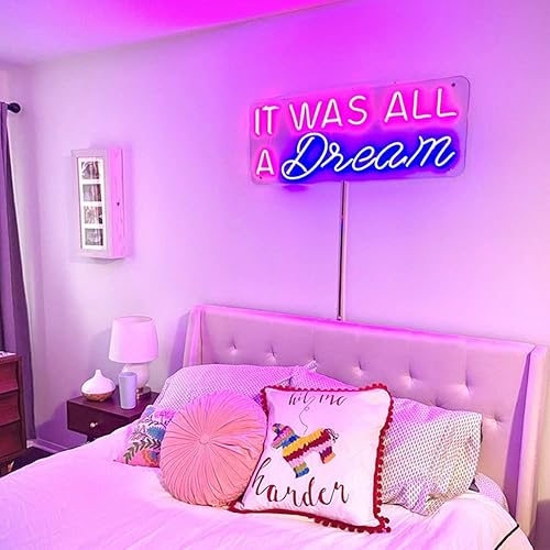 Miniatura 4 de Letrero de neón con texto en inglés "It was All a Dream", luces de pared para cerveza, bar, club, dormitorio, oficina, hotel, pub, cafetería, boda