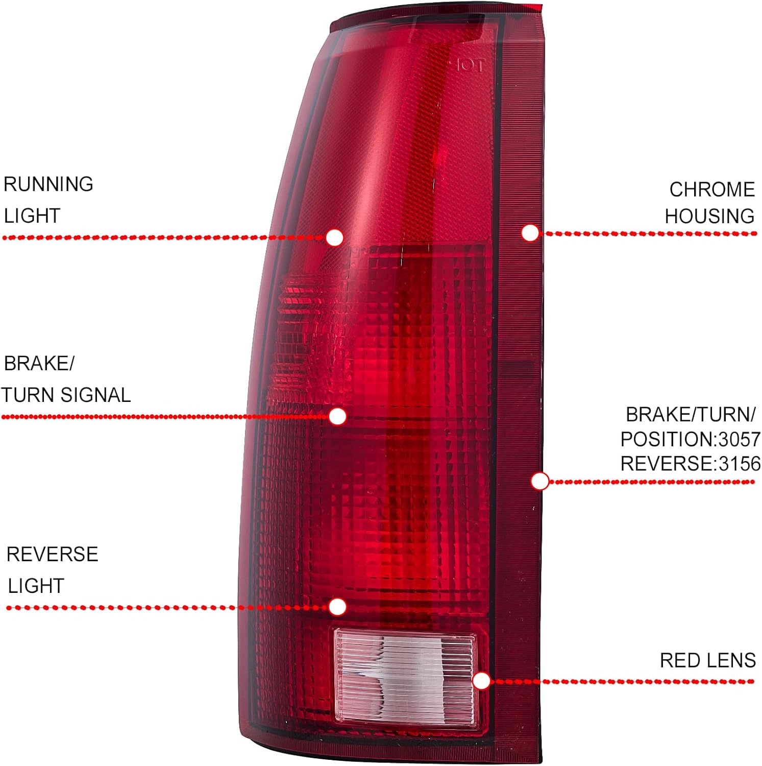 Tail Lights Fit for Chevy GMC 1988-00 C/K 92-99 Suburban 92-00 Yukon 92-94 Blazer 95-00 Tahoe A Pair W/Circuit Board