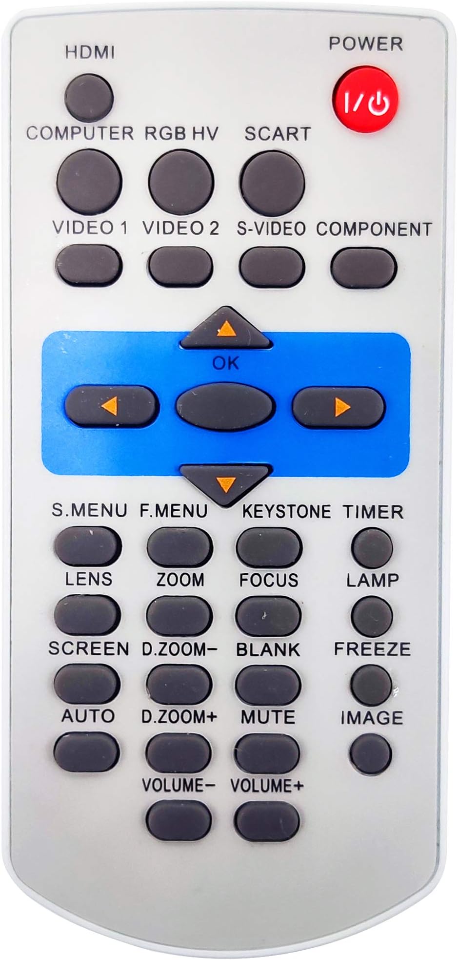 InTeching Projector Remote Control for Acto LX200, Ask Proxima E1655, E1655U, E1655W