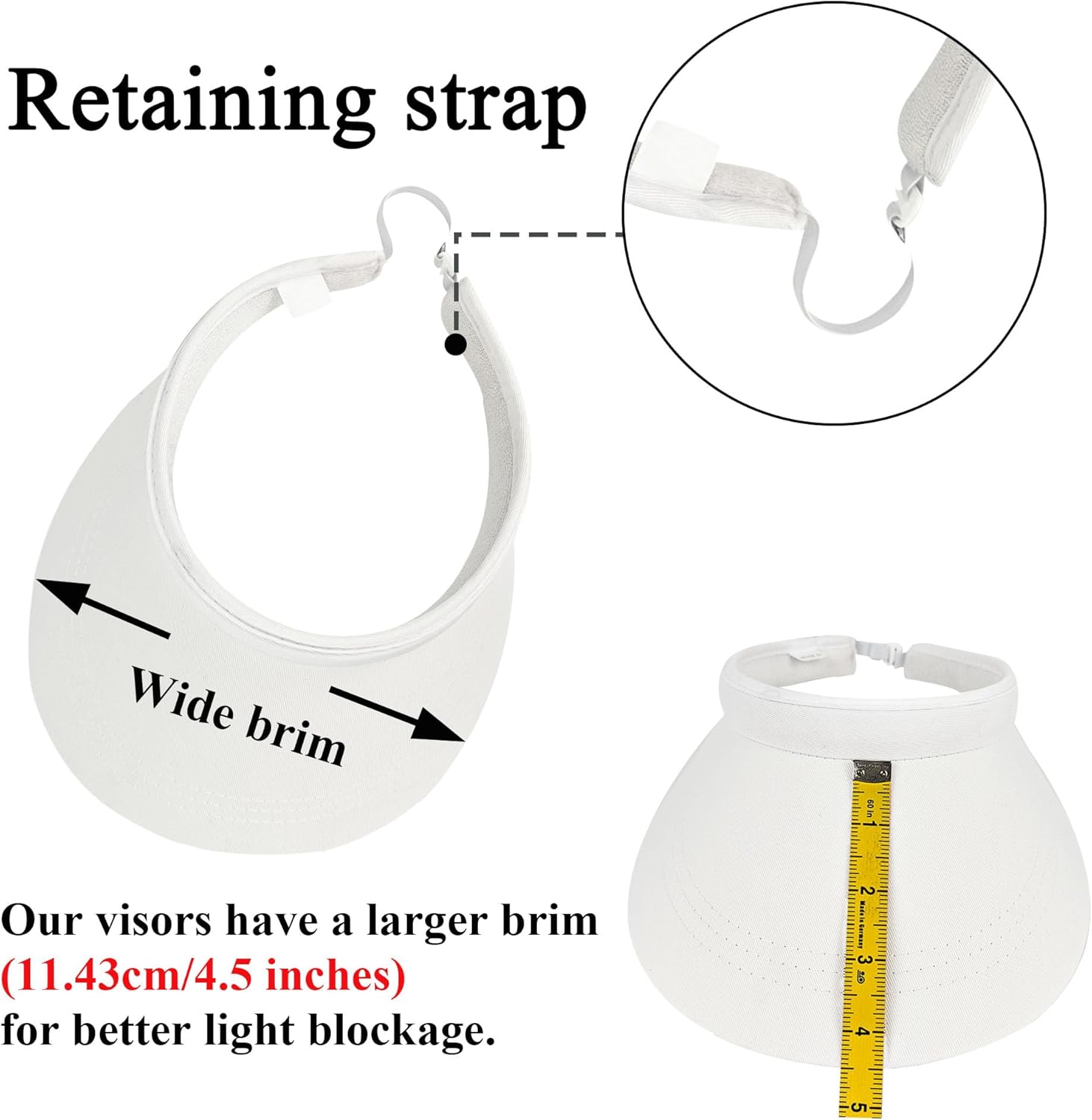 2 Pack Sun Visors Women Wide Brim Clip on Summer Hats Adjustable UV Protection - Image 7