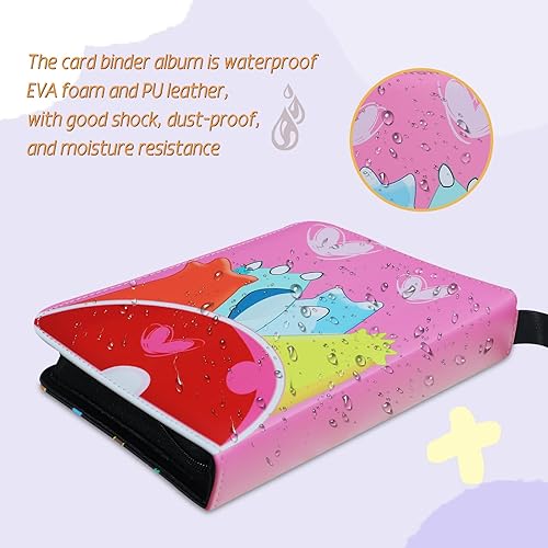 Miniatura 4 de Yebicola Card Binder for Trading Cards, 4-Pocket 440 Pockets Card Holder with 55 Sleeves,Zipper Binder Holder Waterproof Leather Cover Card Holder