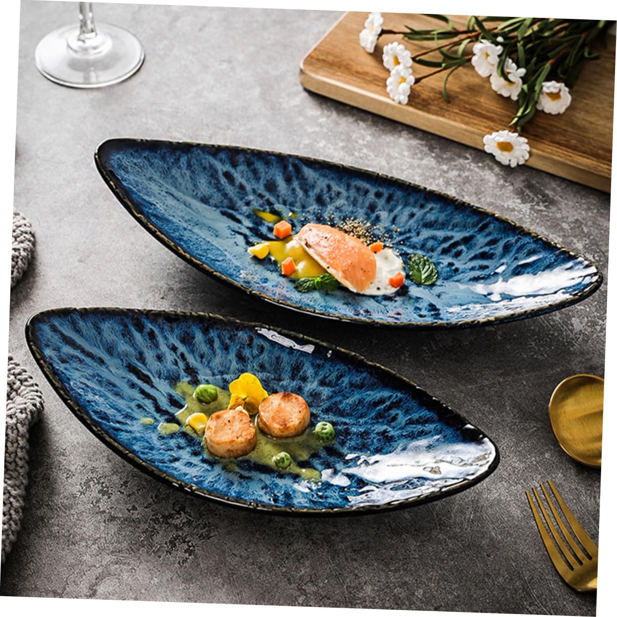 Gatuida Assiette à Sushi pour Maison Support à Saumon Assiette à Aliments Glacés