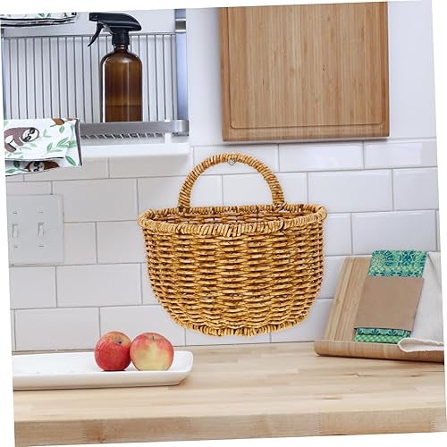 Miniatura 7 de TEHAUX Cesta de almacenamiento tejida Cesta de almacenamiento colgante Cesta de almacenamiento de mimbre Cestas de almacenamiento de mimbre Cesta de