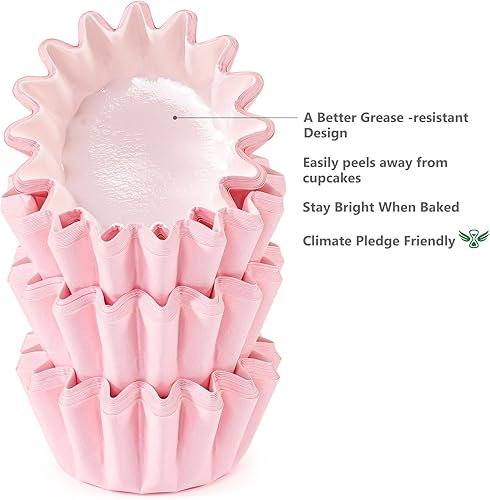 Miniatura 3 de Caperci Forros para mini cupcakes resistentes a la grasa, 200 unidades, tazas de papel resistentes para hornear muffins, inodoro, no necesita molde