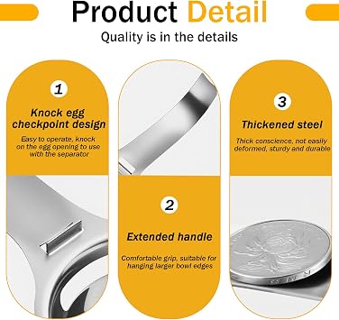 Egg Separator Stainless Steel, Egg Yolk White Filter Food Grade Egg Yolk Divider Egg Sieve Kitchen Gadget Cooking, Baker Tool Egg Strainer Spoon Filter