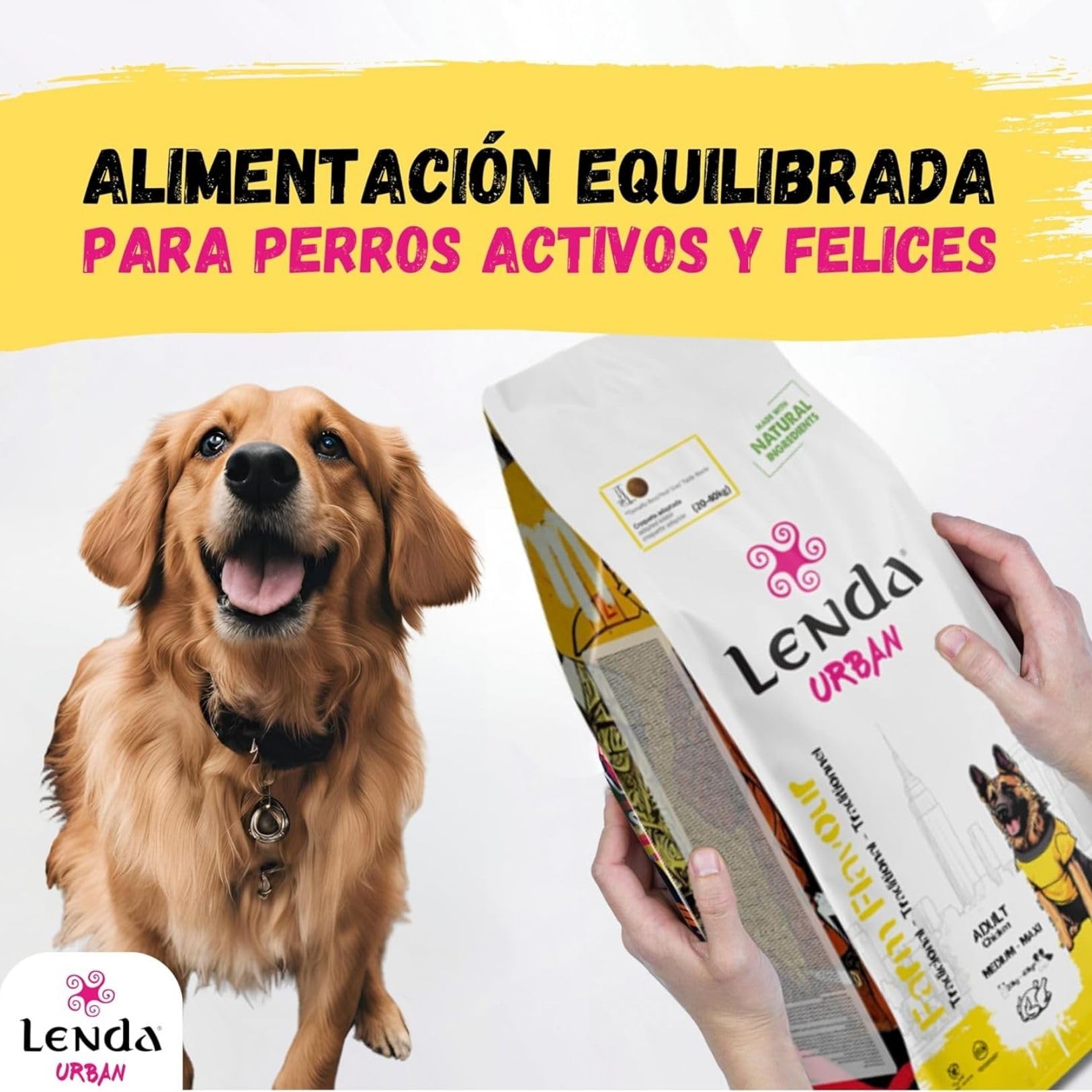 Lenda Urban Farm Flavour 15 kg Pollo - Pienso para Perros Razas Grandes y Gigantes - Comida para Perros para Articulaciones Fuertes con Condroprotectores Glucosamina Condroitina y Aceite de Pescado