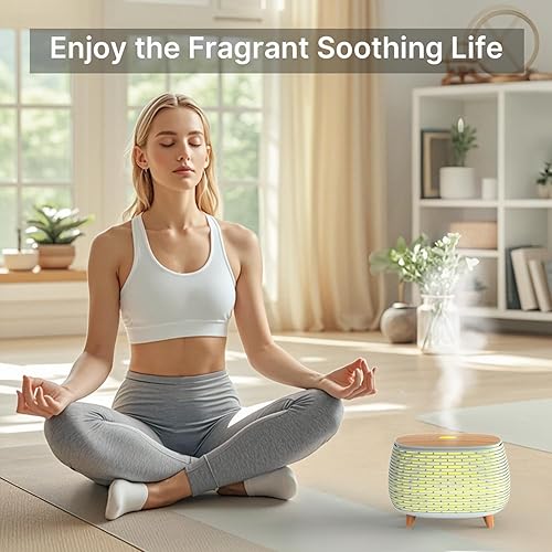 Miniatura 6 de Difusor de aceite esencial, difusor de aromaterapia de 13.5 fl oz, difusores ultrasónicos para aceites esenciales, humidificador de niebla fría con