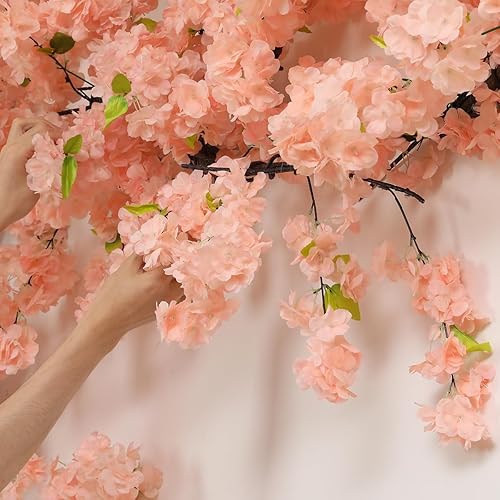 Miniatura 8 de Árbol artificial de cerezo en flor con luz LED, árbol de cerezo artificial, árbol de Sakura rosa champán artificial para fiesta, boda, oficina,
