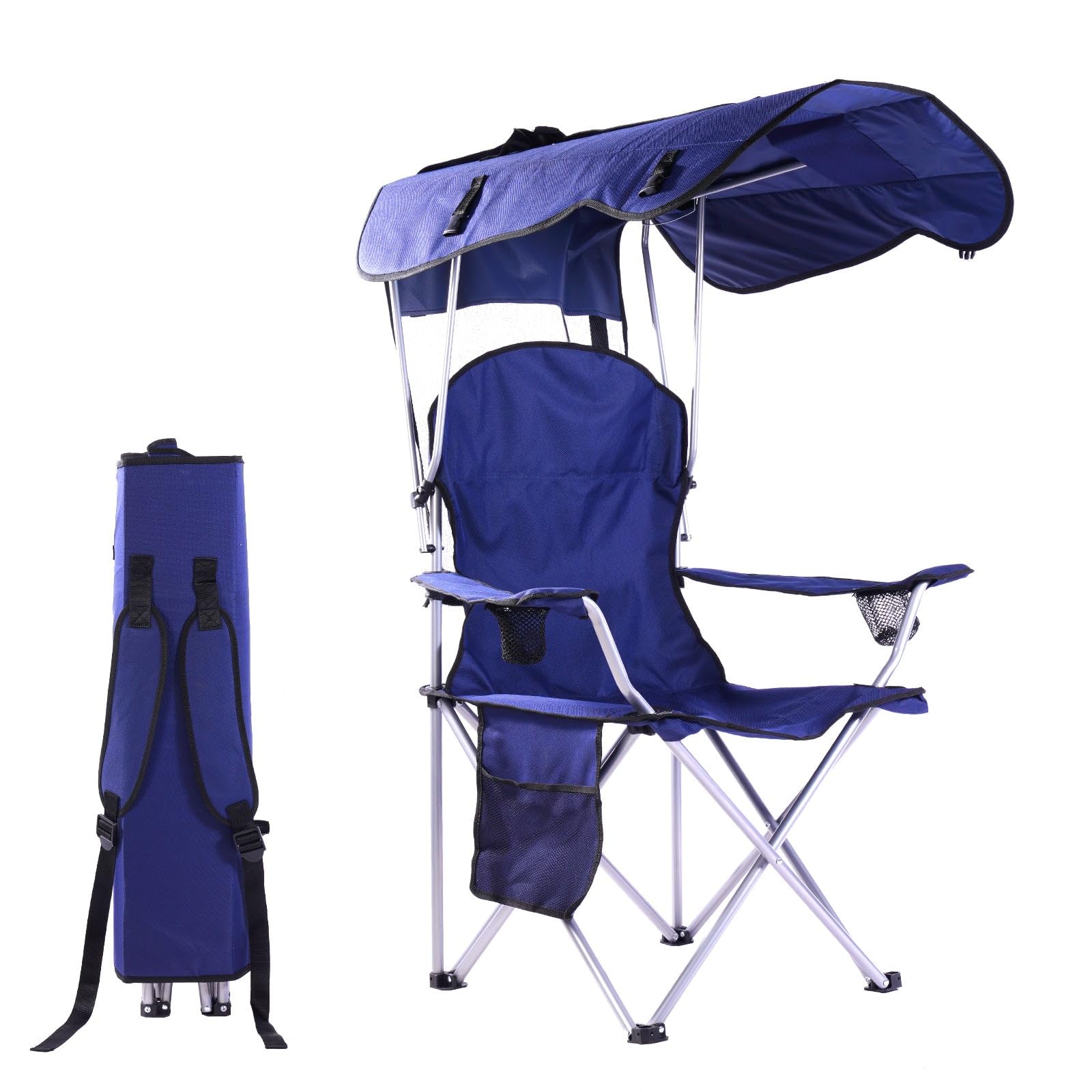 Lawn Chair Portable Folding Chairs With Canopy CozyBox Portable