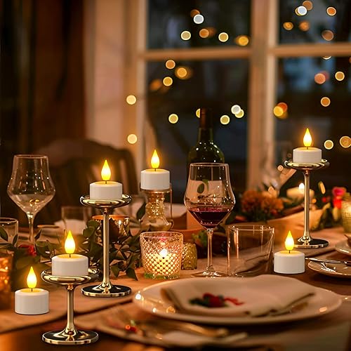 Miniatura 9 de PChero Paquete de 12 velas recargables sin llama con temporizador remoto, velas de té que funcionan con pilas, velas LED parpadeantes para el hogar,