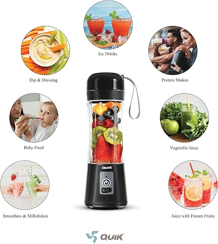Miniatura 2 de Licuadora portátil inalámbrica de 13 onzas. Licuadora personal para batidos y licuados, sin BPA, recargable USB-C, mini exprimidor para viajes, a