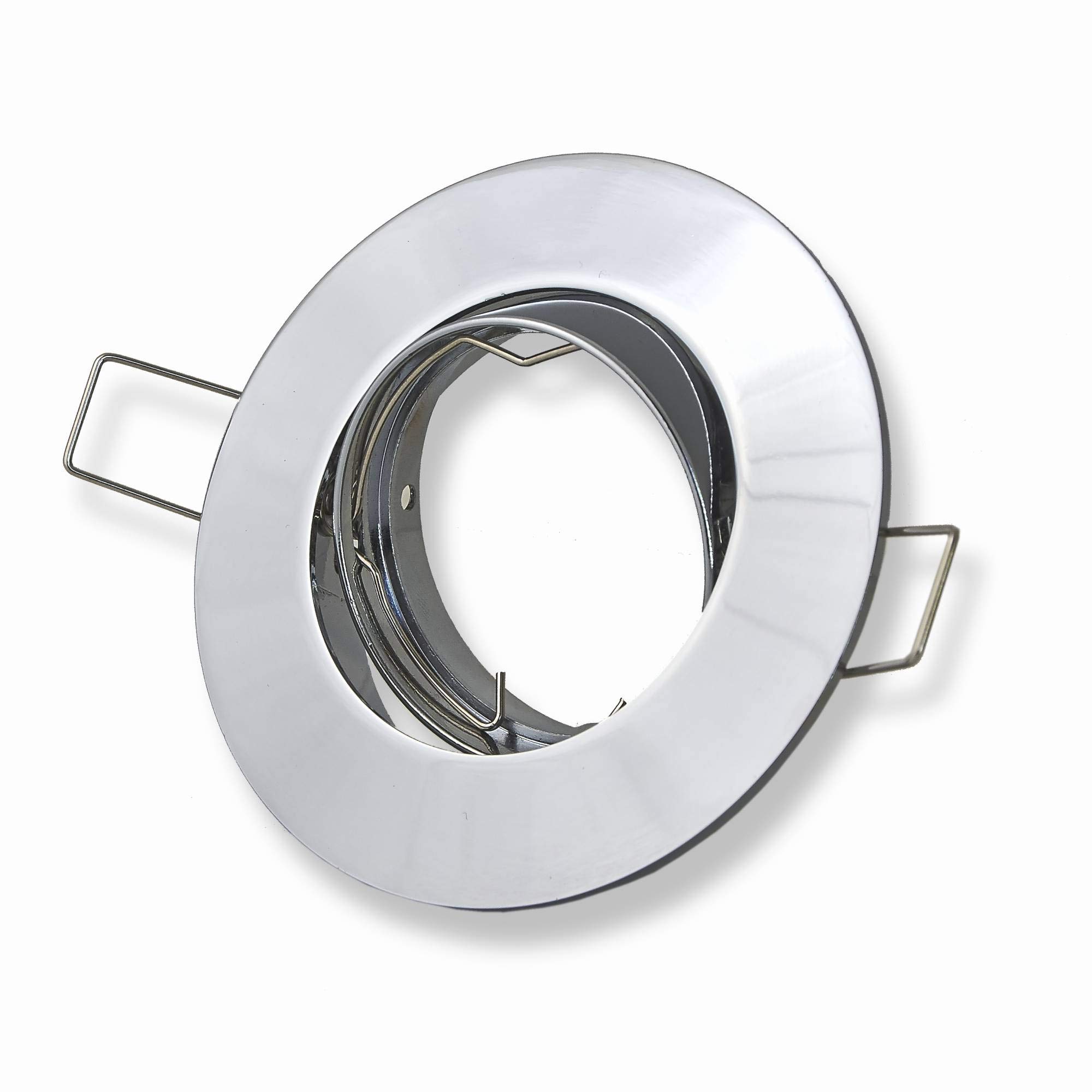 6x Foco empotrable LED cromo redondo 6,5 vatios blanco cálido 230V plano, giratorio y regulable - lámpara empotrable 75-80mm agujero de perforación - instalación - techos de focos -