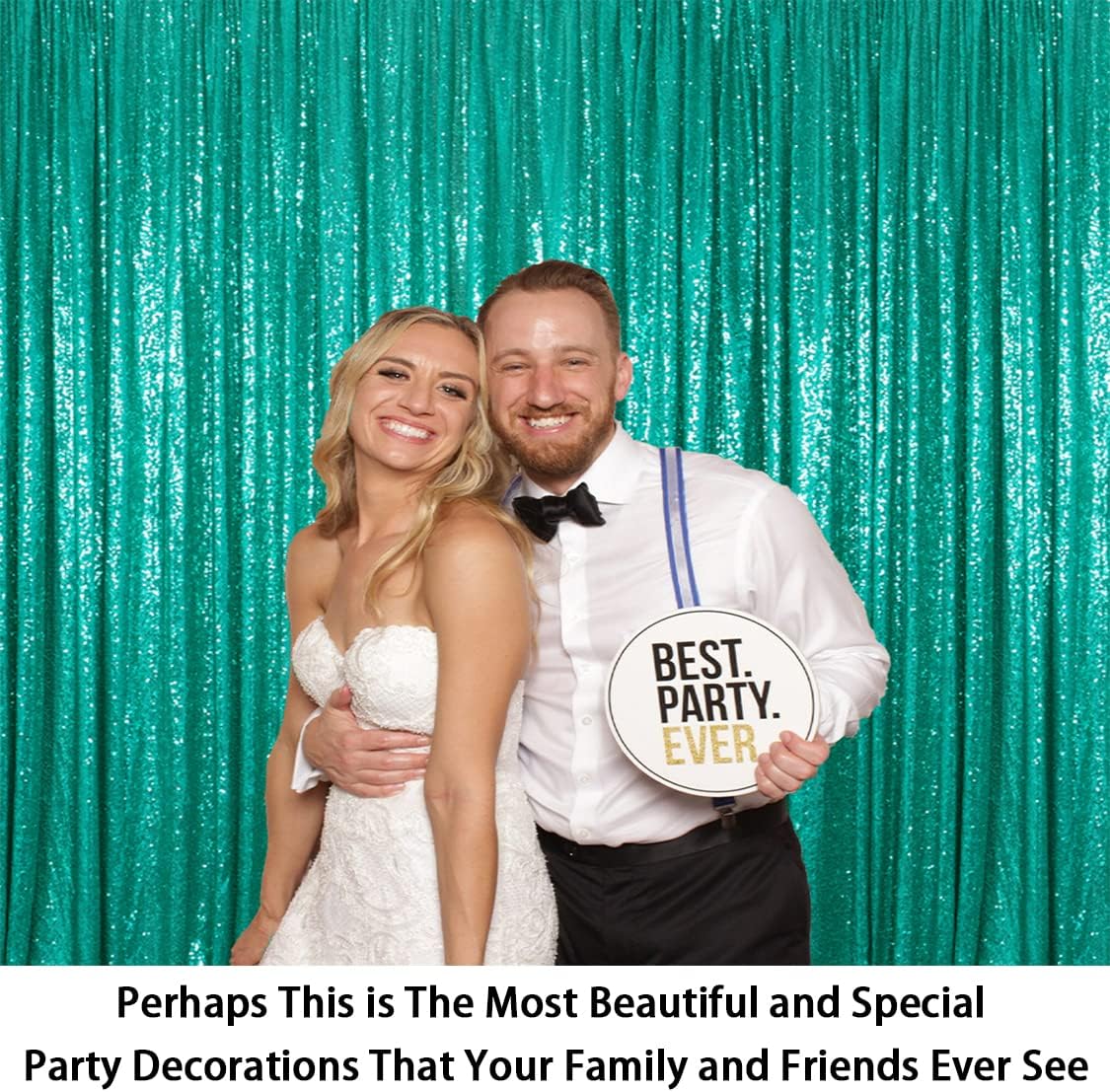 Sequin Backdrop Pack of 2 Green Sequin Curtains 2FTx7FT Curtain Chiristmas Green Sequin Photo Backdrop Glitter Backdrop Decoration Suitable for Party Wedding Halloween Y1023