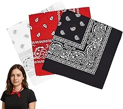 Huybaa bandane colorate(3 colori) uomo donna,sciarpa di capelli, stile retrò multicolore decorazione cotone multifunzione,rossa,ferroso