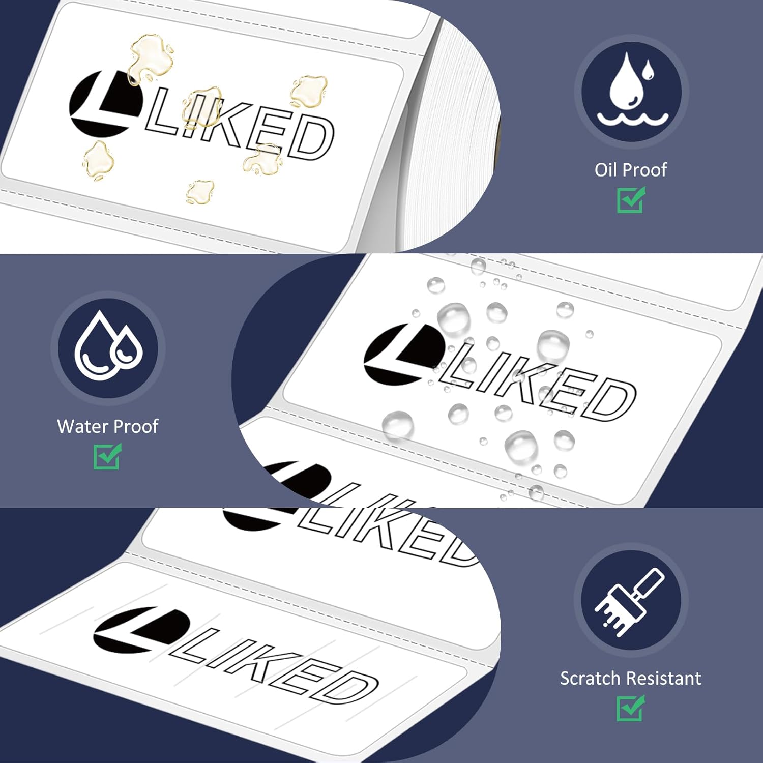 L LIKED 2" x 1" Direct Thermal Labels, Permanent Adhesive Barcode Adress Labels & Compatible with Rollo, Zebra and Other Desktop Printers (1 Roll, 1300 Labels) - Image 5