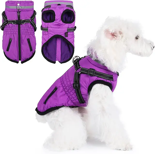 Poseca Waterproof Dog Coat with Built-in Harness - Cage Jacket for All Sizes